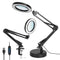 2-in-1 LED Magnifier Desk Lamp 8x with Light, Clamp Stand, Swing Arm, USB Reading Lamp. 10 Brightness, 3 Modes