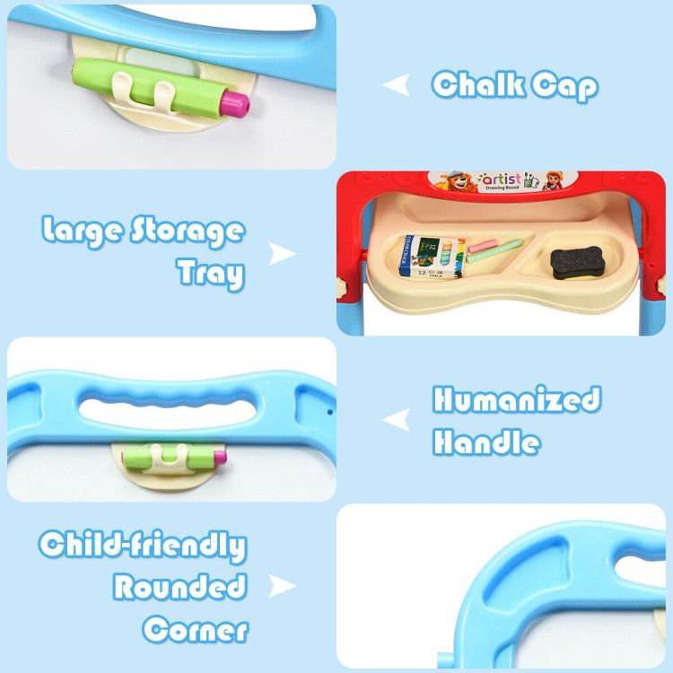 Height Adjustable Kids Art Easel Magnetic Double-Sided Board