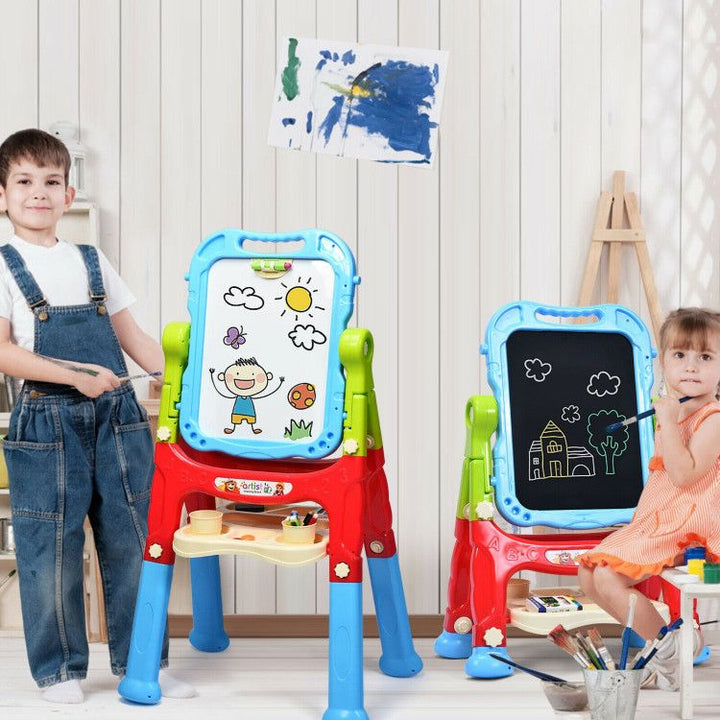 Height Adjustable Kids Art Easel Magnetic Double-Sided Board