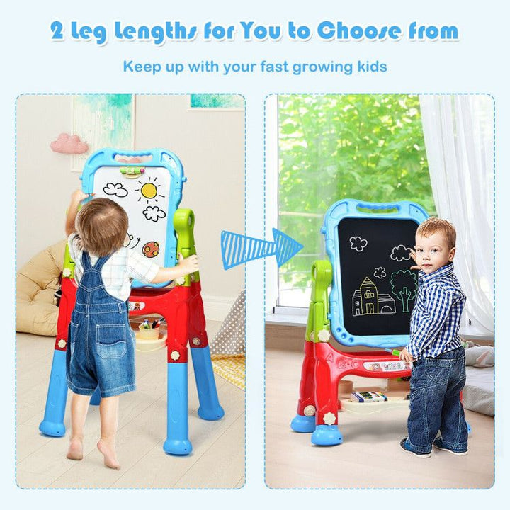 Height Adjustable Kids Art Easel Magnetic Double-Sided Board