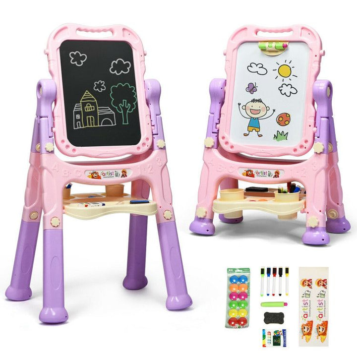 Height Adjustable Kids Art Easel Magnetic Double-Sided Board