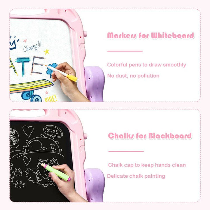 Height Adjustable Kids Art Easel Magnetic Double-Sided Board