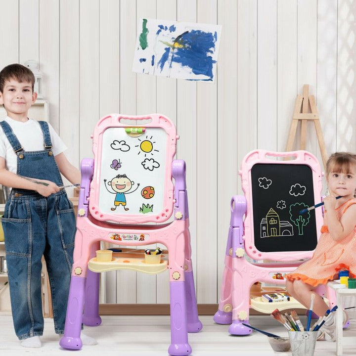 Height Adjustable Kids Art Easel Magnetic Double-Sided Board