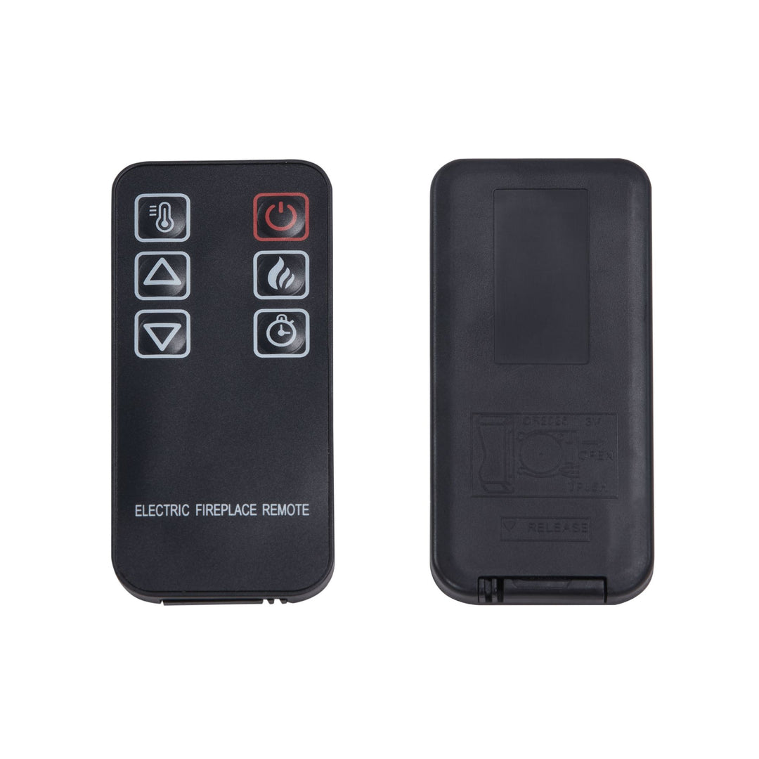 Fireplace TV Stand for Television up to 65 Inch with Storage and Farmhouse Sliding Barn Doors, Entertainment Center with Cabinet and Shelves,White