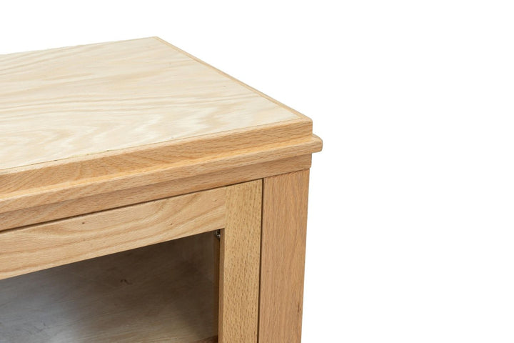 Tybee 86 inch Electric Fireplace TV Console for TVs up to 95 inches, Natural Finish