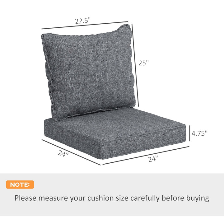 Outsunny 4-Piece Patio Chair Cushion and Back Pillow Set, Seat Replacement Patio, Cushions Set for Outdoor Garden Furniture, Gray