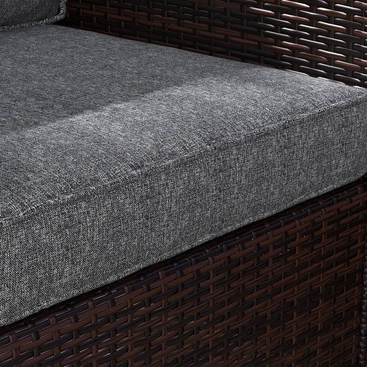 Outsunny 4-Piece Patio Chair Cushion and Back Pillow Set, Seat Replacement Patio, Cushions Set for Outdoor Garden Furniture, Gray