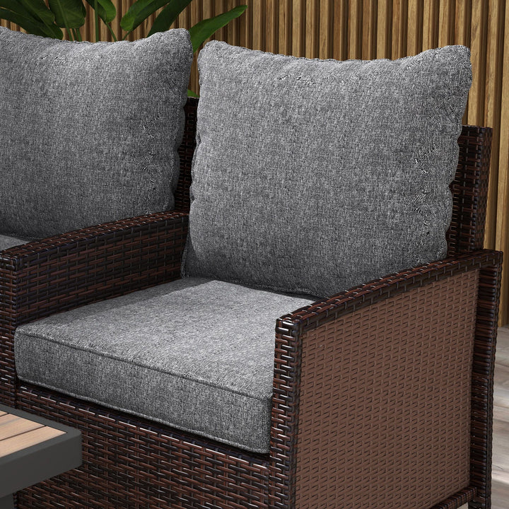 Outsunny 4-Piece Patio Chair Cushion and Back Pillow Set, Seat Replacement Patio, Cushions Set for Outdoor Garden Furniture, Gray