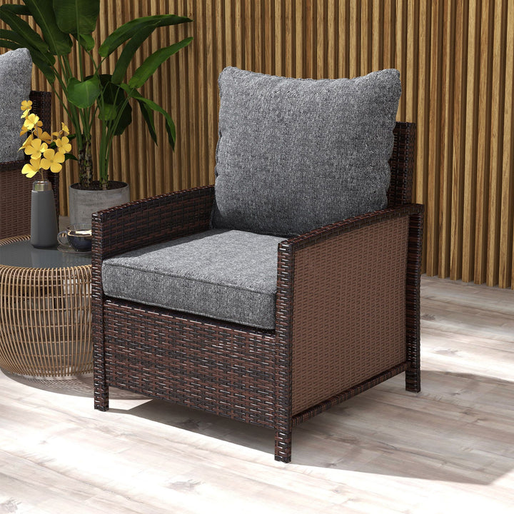 Outsunny 4-Piece Patio Chair Cushion and Back Pillow Set, Seat Replacement Patio, Cushions Set for Outdoor Garden Furniture, Gray