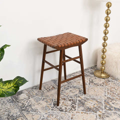 Maya 30" Genuine Leather Stool In Tan