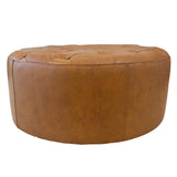 Seletar Tan Leather Ottoman