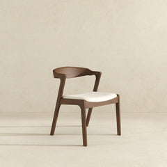 Dakota Solid Wood Cream Velvet Dining Chair