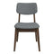 Dark Grey Fabric Solid Back Side Chair (Set Of 2)