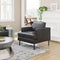 Decade Armchair Vintage Gray – Modern Faux Leather Accent Chair | Contemporary Living Room Seating | Trufairs