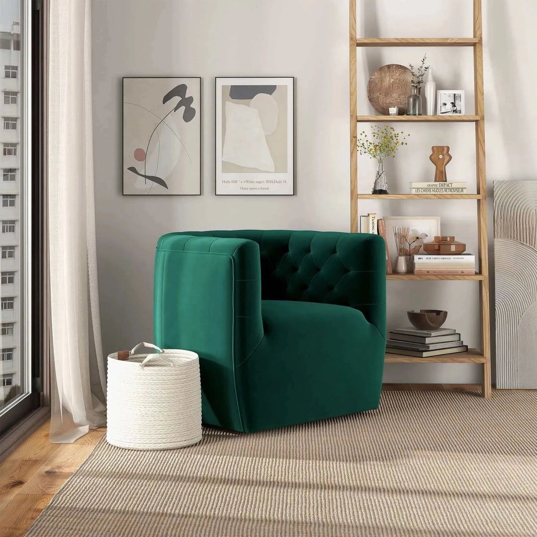 Delaney Velvet Swivel Chair