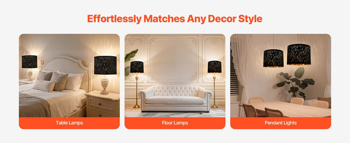 Drum Lamp Shade 2 Set 13 x 13 x 10 inches Medium Round Lampshade with Harp