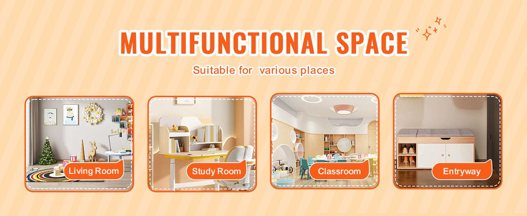 VEVOR Wood Kid Storage Cubby, Toy Storage Organizer with Bookshelf, 5-Cubby Wood Toy Storage Cabinet, Children Book Toy Shelf for Kids Room, Playroom, Kindergarten, Nursery, White