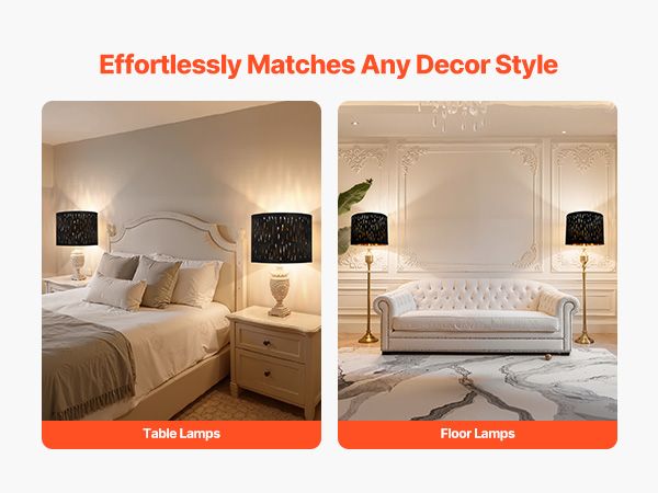 Drum Lamp Shade 2 Set 13 x 13 x 10 inches Medium Round Lampshade with Harp