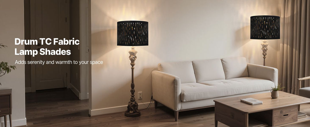 Drum Lamp Shade 2 Set 13 x 13 x 10 inches Medium Round Lampshade with Harp