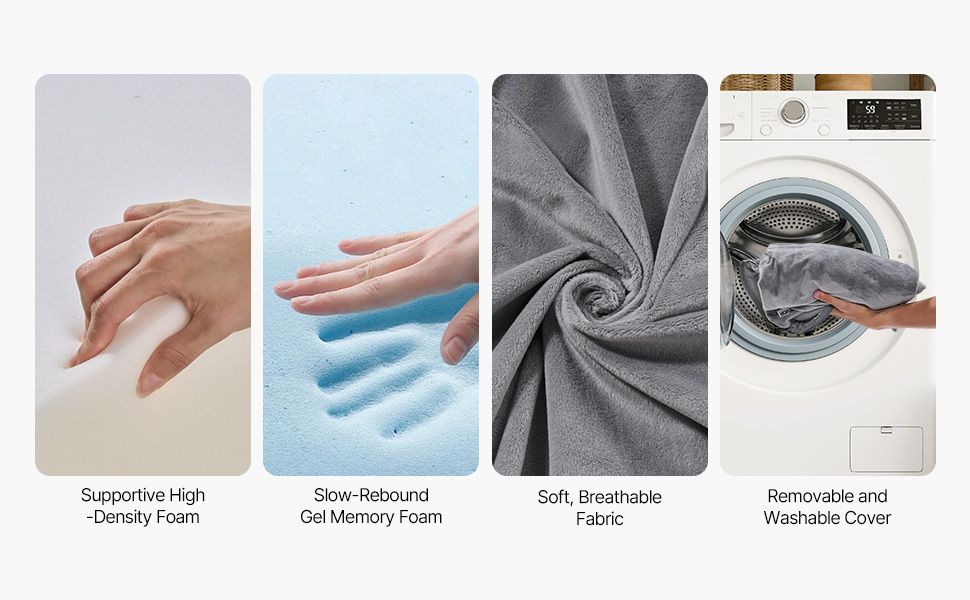 Orthopedic Bed Wedge Pillow 4 Pcs Adjustable for Back Leg Neck Sleep GERD