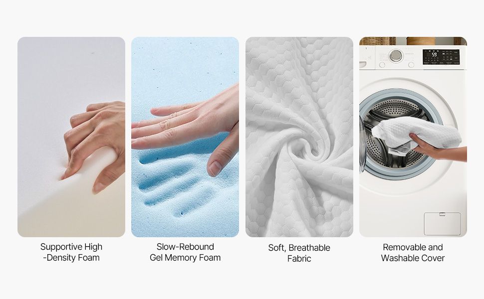 Orthopedic Bed Wedge Pillow 4 Pcs Adjustable for Back Leg Neck GERD Sleep