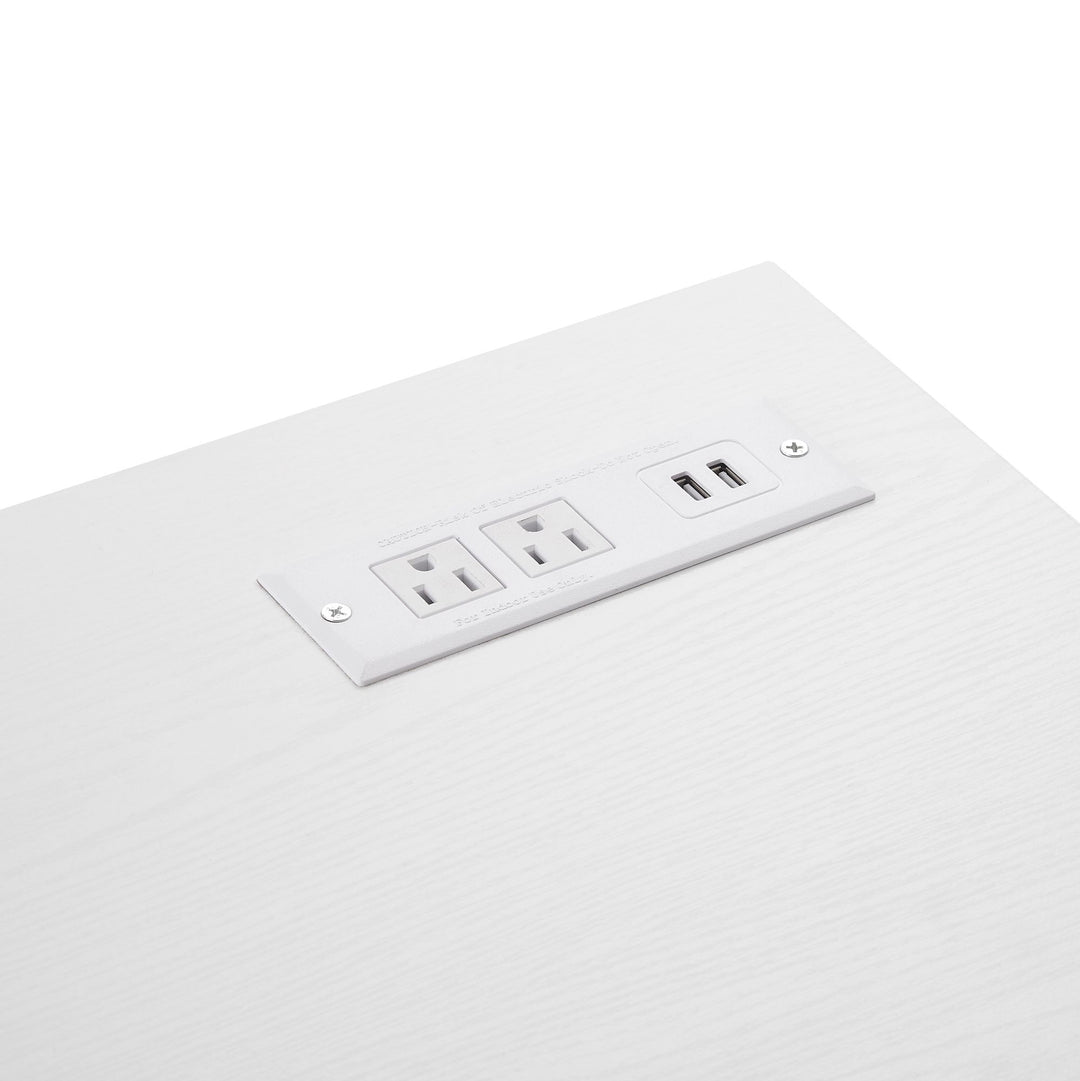 TV Stand Electric Fireplace TV Stand with Glass Shelves, 3D Fireplace TV Stand with LED Lights Wood with USB Charging Outlet Modern Television Table Center for TV up to 32-62" White 58''W*15.5''D*24.4