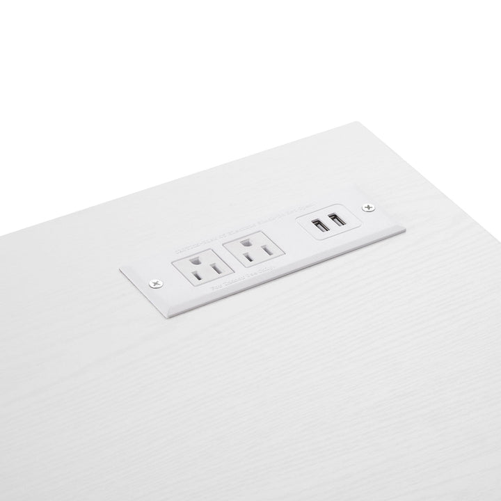 TV Stand Electric Fireplace TV Stand with Glass Shelves, 3D Fireplace TV Stand with LED Lights Wood with USB Charging Outlet Modern Television Table Center for TV up to 32-62" White 58''W*15.5''D*24.4