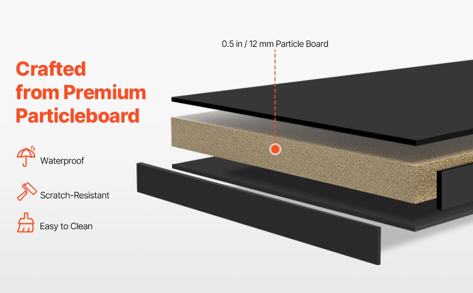 VEVOR Desktop Bookshelf, 3-Tier Desktop Storage Organizer, 37" x 10" x 31.1" Office Storage Rack Wood Display Shelf, Desktop Bookshelf Hutch with Two Fabric Drawers, for Office, Home & Dorm, Black