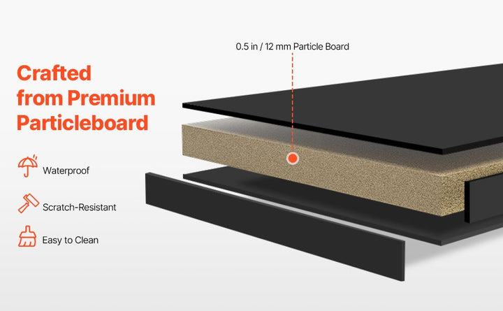 VEVOR Desktop Bookshelf, 3-Tier Desktop Storage Organizer, 37" x 10" x 31.1" Office Storage Rack Wood Display Shelf, Desktop Bookshelf Hutch with Two Fabric Drawers, for Office, Home & Dorm, Black