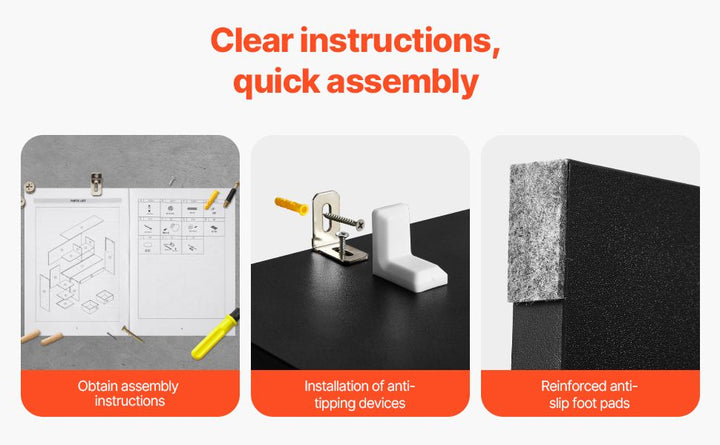 VEVOR Desktop Bookshelf, 3-Tier Desktop Storage Organizer, 37" x 10" x 31.1" Office Storage Rack Wood Display Shelf, Desktop Bookshelf Hutch with Two Fabric Drawers, for Office, Home & Dorm, Black