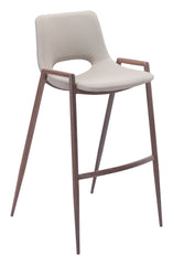 Desi Barstool Beige & Walnut