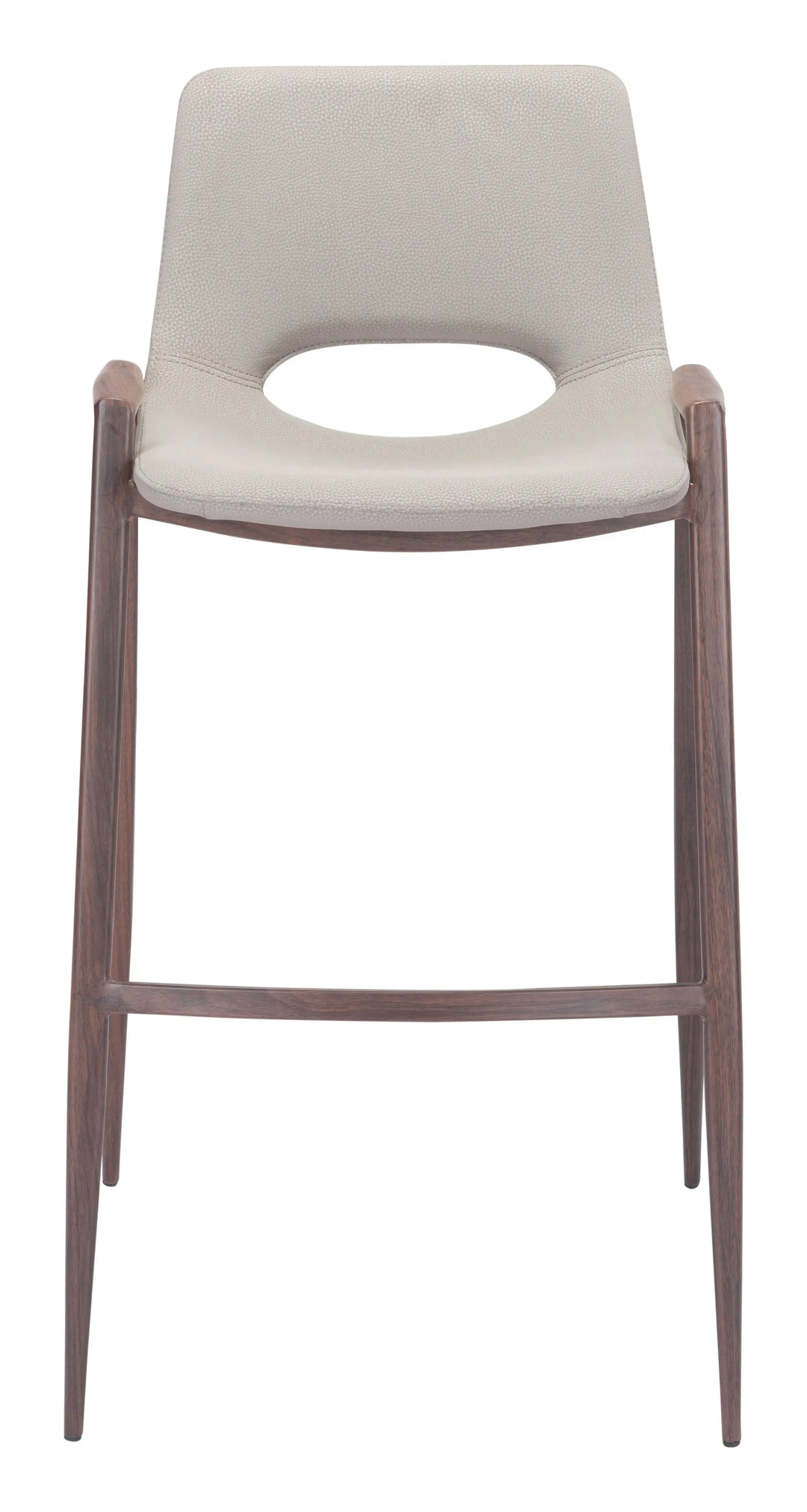 Desi Barstool Beige & Walnut