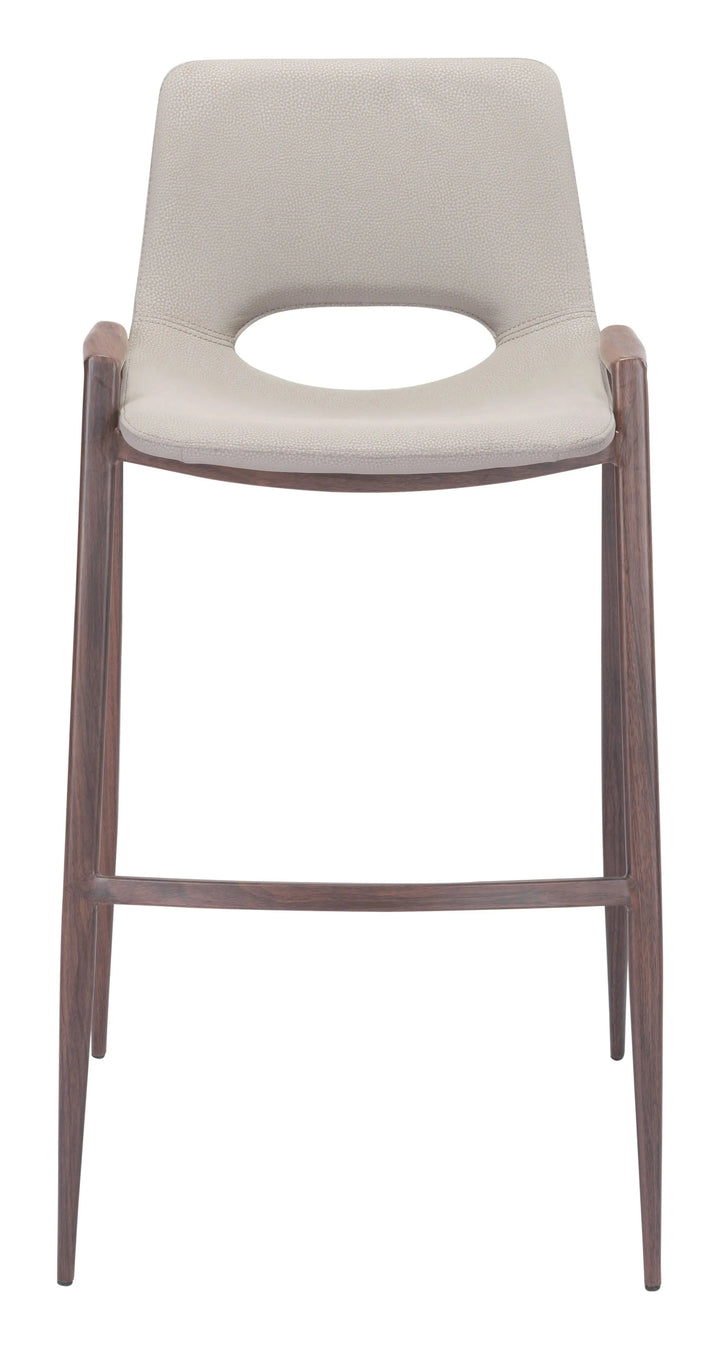 Desi Barstool Beige & Walnut