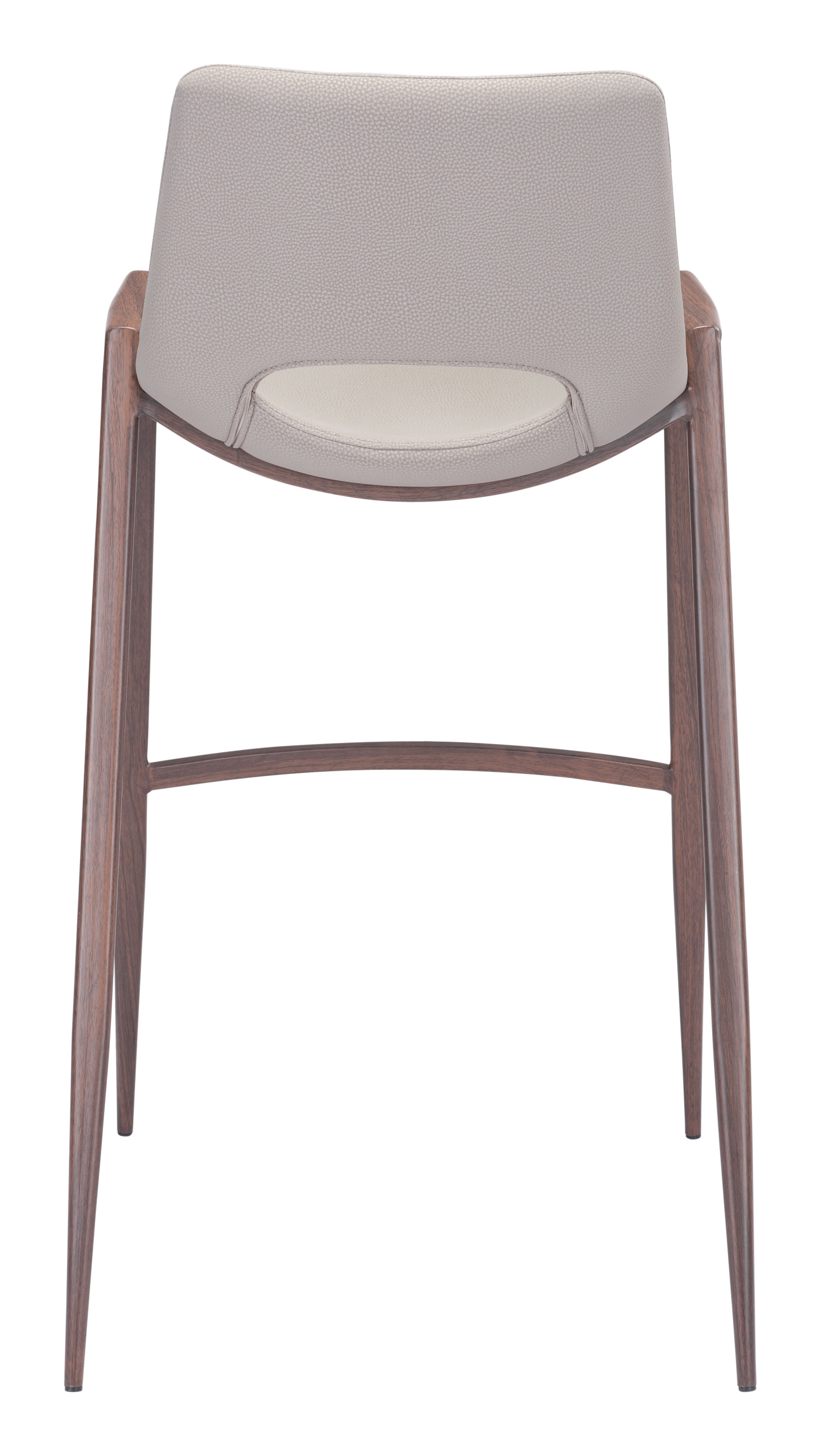 Desi Barstool Beige & Walnut