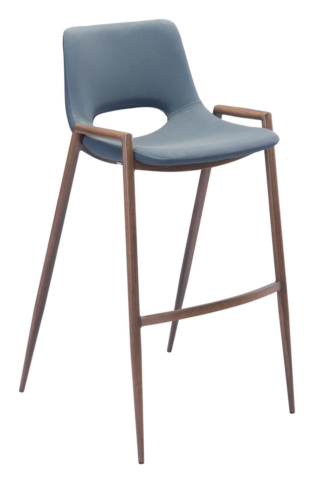 Desi Barstool Azure Gray & Walnut