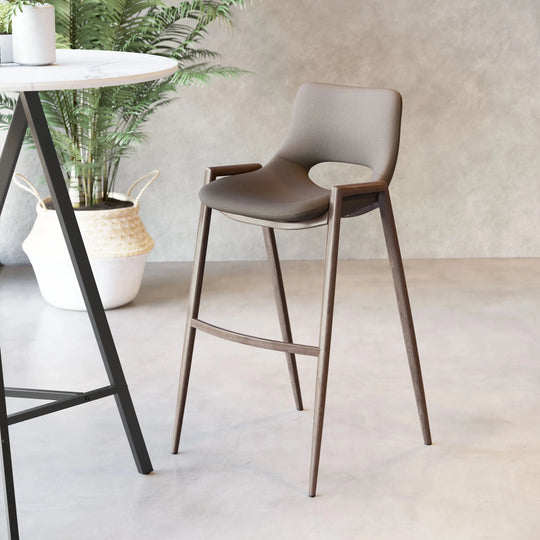 Desi Barstool (Set of 2) Brown & Walnut