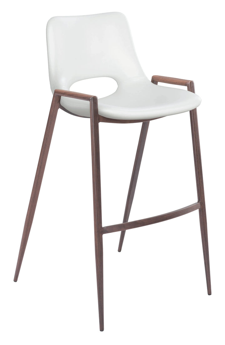 Desi Barstool White & Walnut