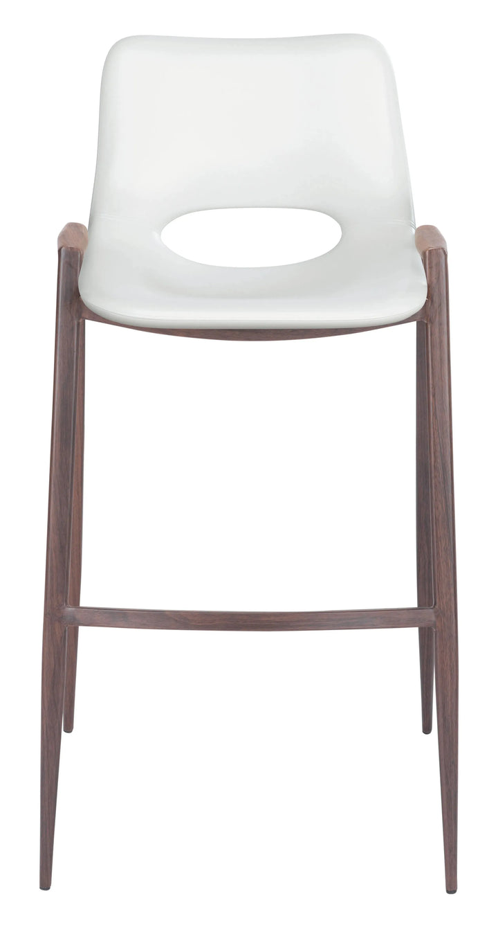 Desi Barstool White & Walnut