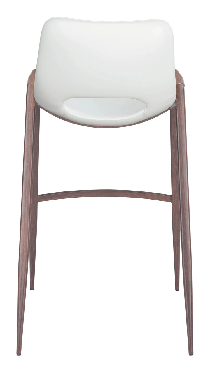 Desi Barstool White & Walnut