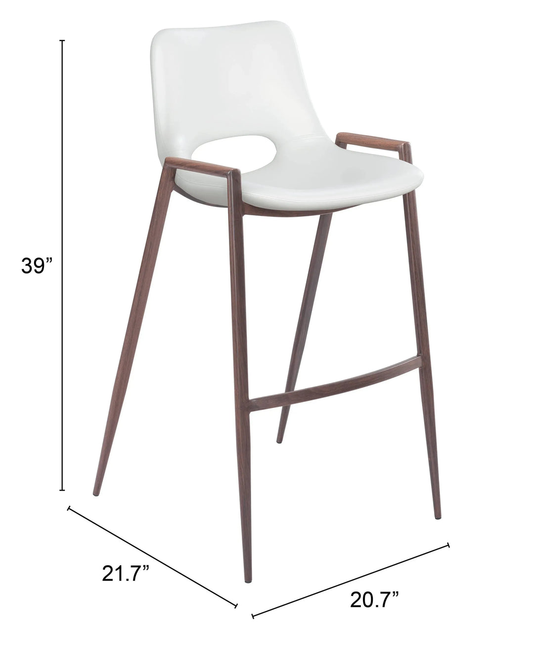 Desi Barstool White & Walnut