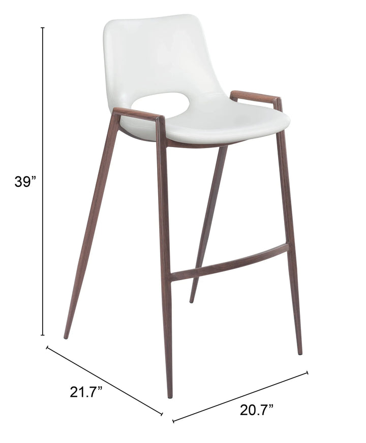Desi Barstool White & Walnut