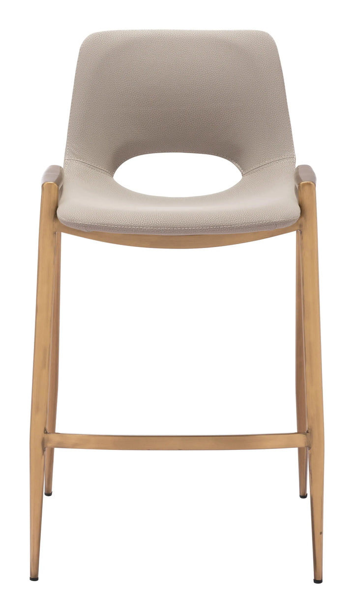 Desi Counter Stool Beige & Gold