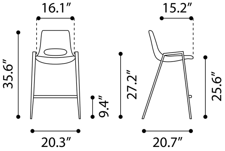 Desi Counter Stool Brown & Walnut