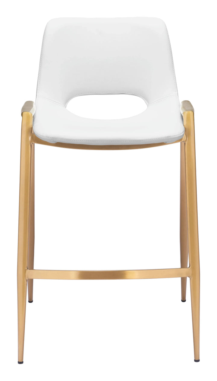 Desi Counter Stool White & Gold