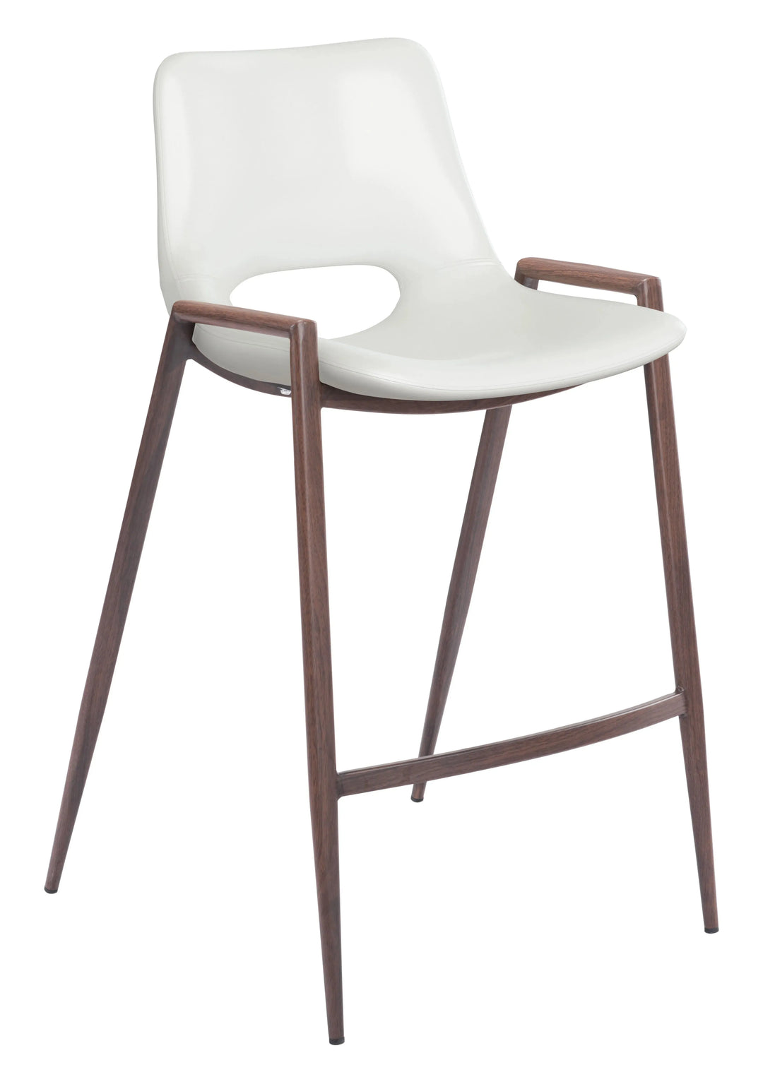 Desi Counter Stool White & Walnut