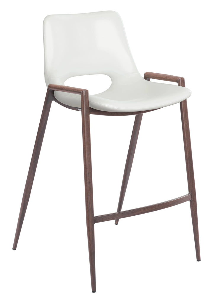 Desi Counter Stool White & Walnut