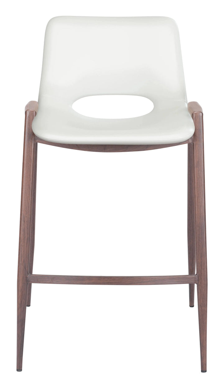 Desi Counter Stool White & Walnut