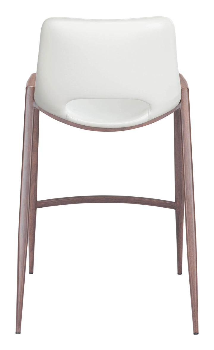 Desi Counter Stool White & Walnut
