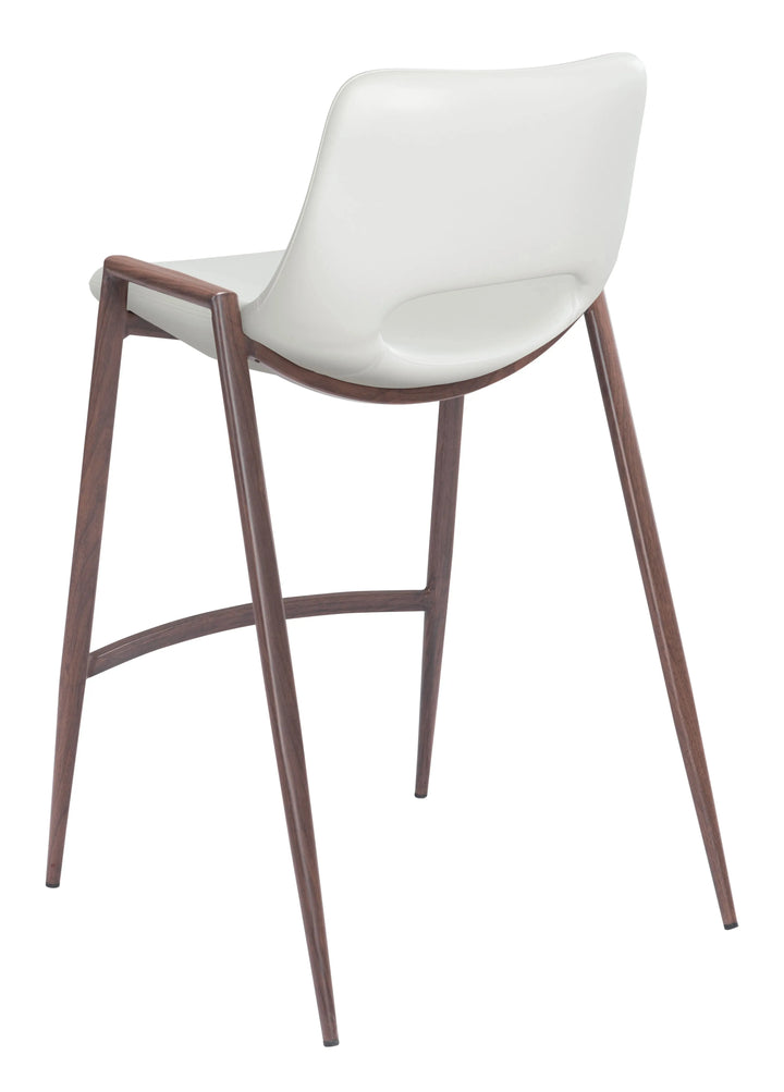 Desi Counter Stool White & Walnut