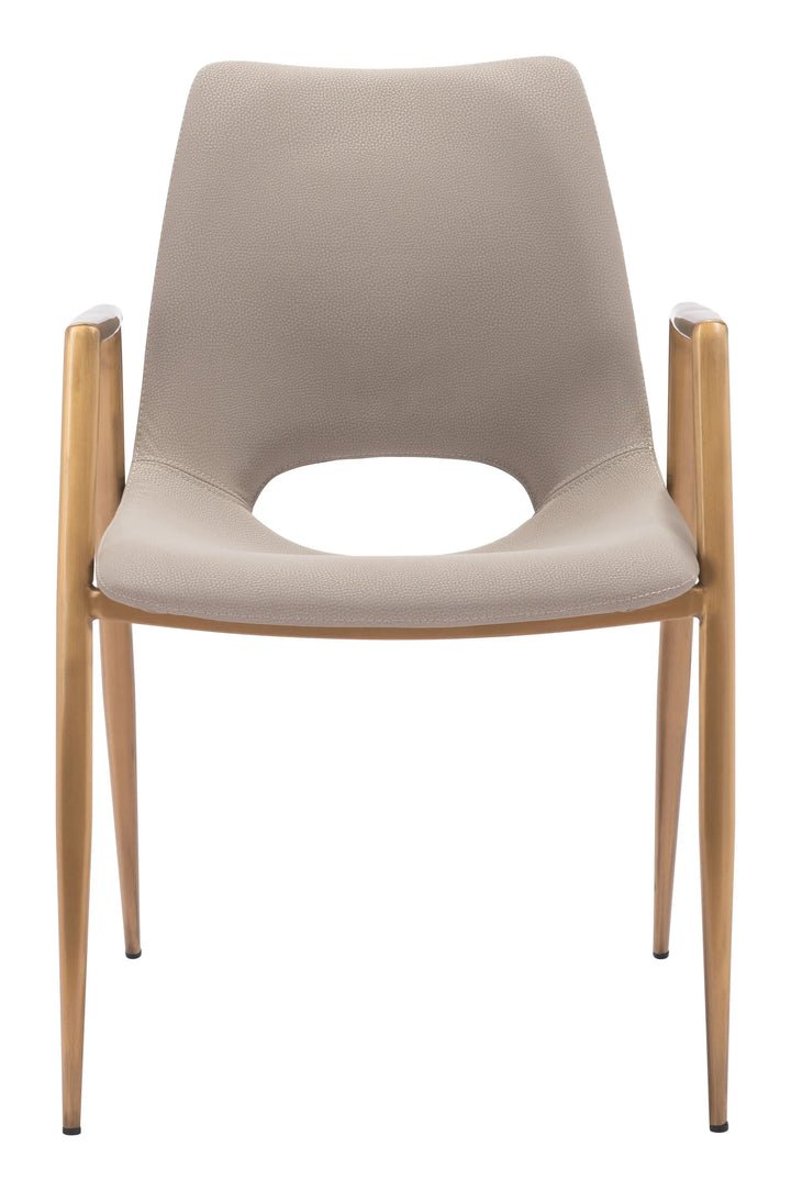 Desi Dining Chair Beige & Gold